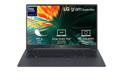 PC Portable LG Gram Superslim OLED 15Z90St-G.Ad7Bf 15,6" Intel® Core™ Ultra 7 32 Go Ram 2 To SSD Bleu Neptune