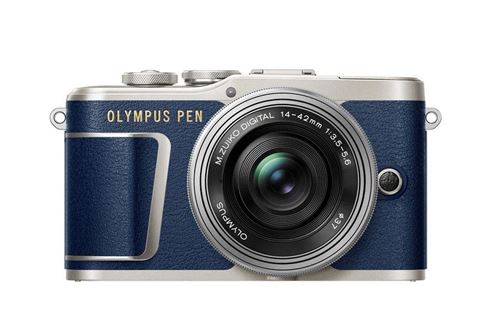 Olympus PEN E-PL9 Hybride Camera Denim Blue + M. Zuiko 14-42mm f/3.5-5.6 Digital Lens Zilver