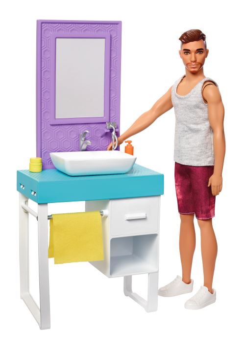 Playset Barbie Ken et salle de bain Poupee Achat prix fnac