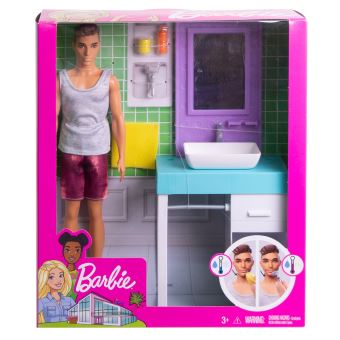 Playset Barbie Ken et salle de bain