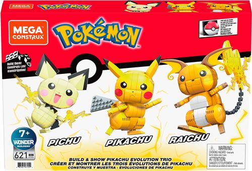Coffret Mega Evolution 3 figurines Pokémon articulés à construire