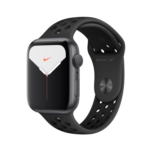 Apple Watch Nike Series 5 Gps 44 Mm Boîtier En Aluminium Gris Sidéral Avec Bracelet Sport Nike Noir Et Anthracite Tailles S/M Et M/L