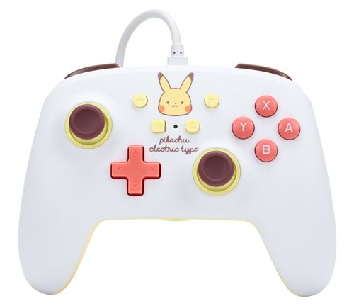 Manette filaire type électrique améliorée pour Nintendo Switch PowerA Edition Pokémon Pikachu