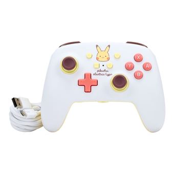 Manette filaire type électrique améliorée pour Nintendo Switch PowerA Edition Pokémon Pikachu