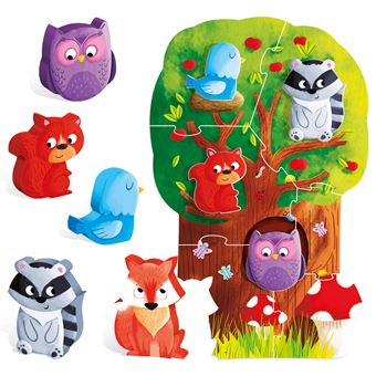 Puzzle tactile animaux de la forêt – 2 à 4 ans : Jeux et jouets