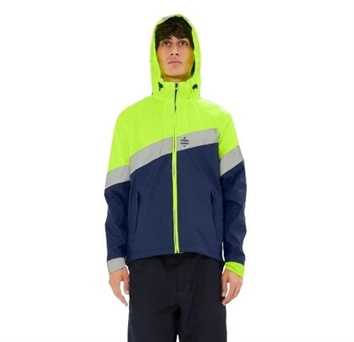 Coupe-vent imperméable Urban Circus Giro Taille M Bleu marine et Jaune fluo