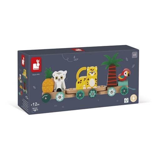 Jouet en bois Janod Tropik Train tropical à tirer - vue 2
