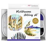 Set Sketching Tombow France et Benelux Méditerranéen de 1 trousse 1 crayon 6B 1 gomme 1 feutre et 5 ABT Brush et pinceau