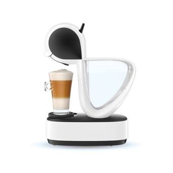 Krups Nescafé Dolce Gusto Machine à café capsules, Pression 15 bars, Multi-boissons froides ou chaudes, Grand Réservoir amovible, Cafetière dosettes, Mode éco, Infinissima blanche YY3876FD
