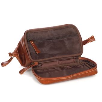 Trousse De Toilette En Cuir Katana Pour Homme – Pratique Et élégante (Marron Foncé, 25,5 Cm)
