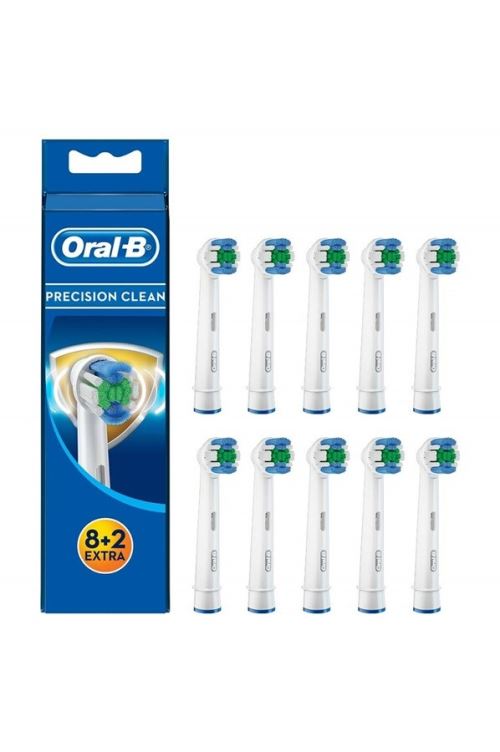 Pack de 10 brossettes anti-bactériennes Oral-b Precision Clean EB20 Blanc