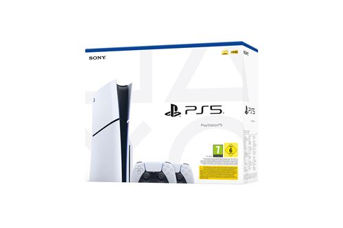 Console Sony PS5 Slim Standard + 2ème manette DualSense Blanc