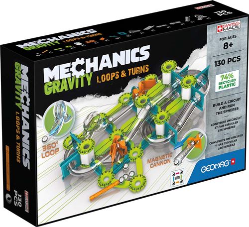 Jeu de construction magnétique Geomag Mechanics Ecofriends Gravity 130 pièces
