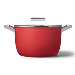 Faitout Smeg CKFC2611RDM 26 cm Rouge avec couvercle en verre