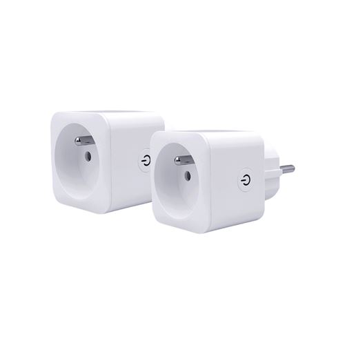Lot de 2 Prises électrique intérieure Konyks Priska FR Wi-Fi + BT 16 A Blanc