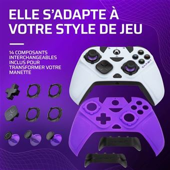 Manette filaire pour Xbox One et Xbox Séries X Pdp Victrix Gambit Blanc et noir