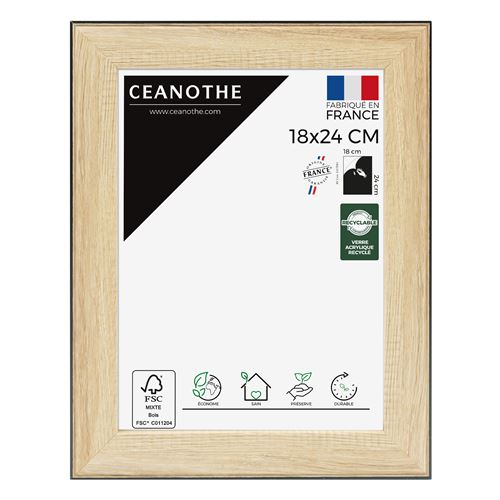 Cadre+photo+Ceanothe+Newton+18+x+24+cm+Bois+et+Noir
