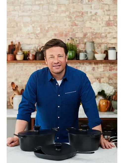 Faitout Tefal Jamie Oliver Premium E2124655 Fonte d'acier et couvercle 24  cm