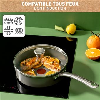 Sauteuse Tefal Renew+ éco-conçue C4243253 Gris Hippo Iron 24 cm