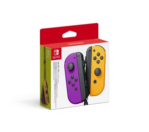 NINTENDO Joy-Con - Manette de jeu - sans fil - orange fluorescent, violet fluo (pack de 2) - pour Nintendo Switch, Nintendo Switch Lite
