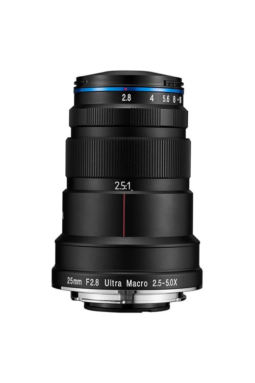 Objectif hybride Laowa 25mm f/2.8 Ultra-Macro 2.5-5x noir pour Monture L