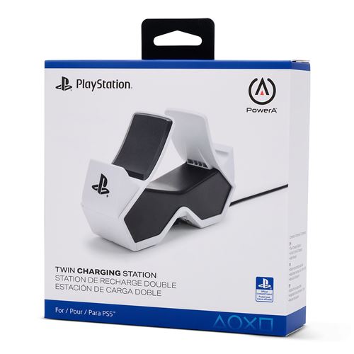 Station de chargement DualSense PS5, Chargeur de Manette PlayStation 5 Officielle, Couleur : Bicolore (blanc et noir