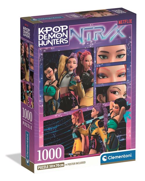 Clementoni K Pop Demon Hunters Puzzle 1000 Pièces Puzzle Adulte Dès Trio Huntrix Rumi Mira et Zoey Netflix - vue 3