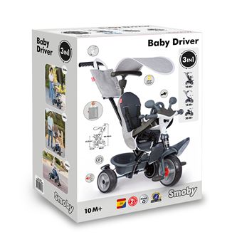 Tricycle évolutif 3 en 1 Smoby Baby Driver Gris - 1