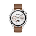 Montre connectée Huawei Watch GT 4 46 mm Classic bracelet en cuir Marron