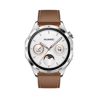 Montre connectée Huawei Watch GT 4 46 mm Classic bracelet en cuir Marron