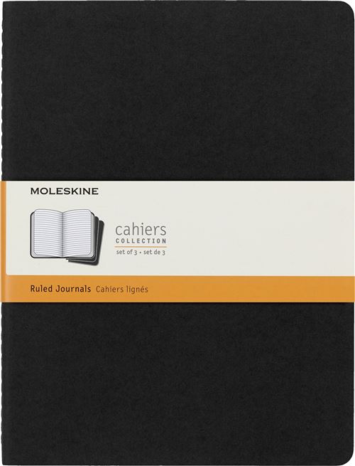 Set de 3 cahiers très grand format Moleskine Lignés Noir