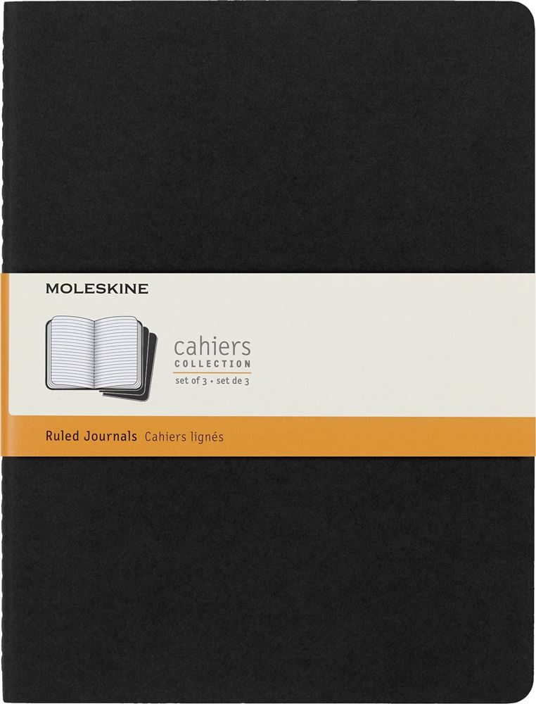 Set de 3 cahiers très grand format Moleskine Lignés Noir Cahiers