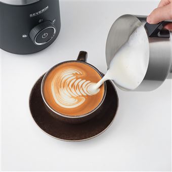 SEVERIN Émulsionneur à Lait 500W - Mousseur électrique Pour Lait Chaud Ou Froid - Capacité 700ml - Inox/Noir