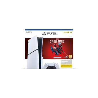 Console Sony PS5 Slim Edition Standard Blanc et Noir + Marvel's Spider-Man 2