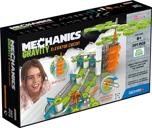 Jeu de construction magnétique Geomag Mechanics Ecofriends Gravity 207 pièces