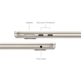 Apple MacBook Air 13,6'''' 512Go SSD 16Go RAM Puce M3 CPU 8 cours GPU 10 cours Lumière stellaire Nouveau