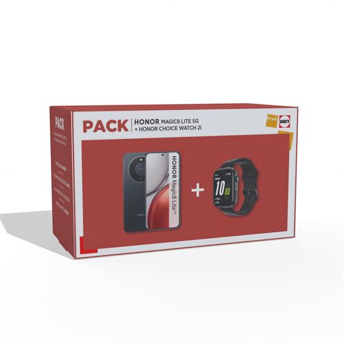 Pack smartphone HONOR Magic 8 Lite 5G + montre connectee Honor Choice Watch 2i