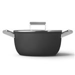 Faitout Smeg CKFC2411BLM 24 cm Noir avec couvercle en verre