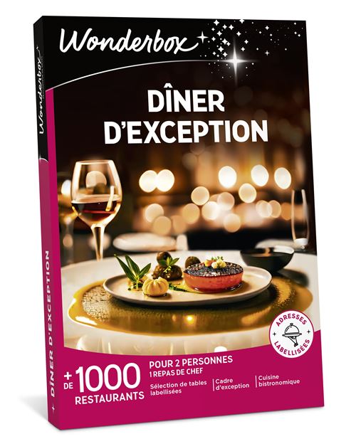 Coffret cadeau Wonderbox Dîner d’exception