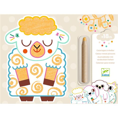 Dessin et coloriage enfant Djeco Animaux familiers à révéler