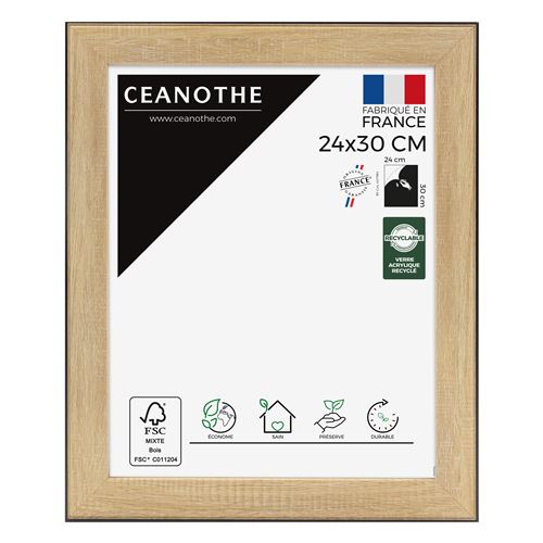 Cadre+photo+Ceanothe+Newton+24+x+30+cm+Bois+et+Noir