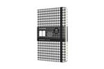 Carnet tisse grand format ligné Moleskine Motif Petits Echecs Blanc et Noir