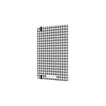 Carnet tisse grand format ligné Moleskine Motif Petits Echecs Blanc et Noir