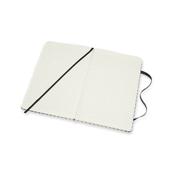 Carnet tisse grand format ligné Moleskine Motif Petits Echecs Blanc et Noir