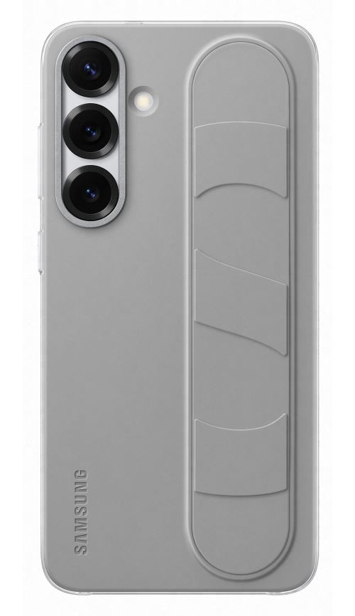 Coque en silicone avec lanière et support gris pour Samsung Galaxy S25+