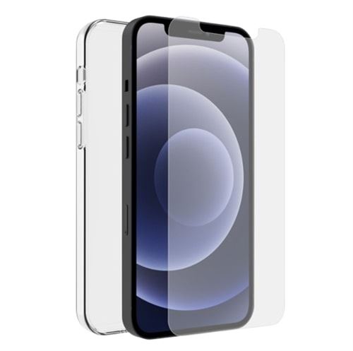 Pack Coque Muvit For Change recycletek + verre trempé pour iPhone 13 Transparent