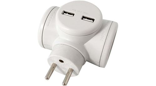 Biplite rotative Watt Co 2 x 16 A Blanc