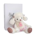 Doudou Histoire d'Ours Twist Roxane caniche 25 cm Blanc et Rose