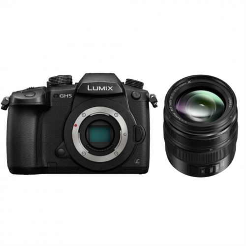 Hybride Panasonic Lumix GH5 Boîtier Nu Noir + Panasonic Lumix GX Vario 12-35 mm f/2.8 II ASPH Power OIS Noir