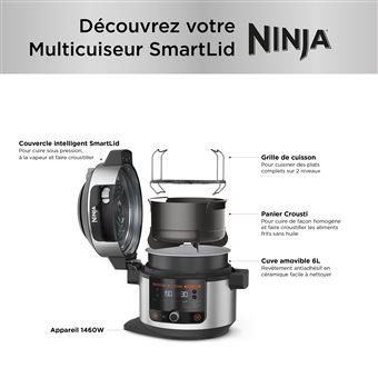 26€86 sur Multicuiseur Ninja Foodi OP100EU 6 en 1 1460 W Noir - Achat &  prix